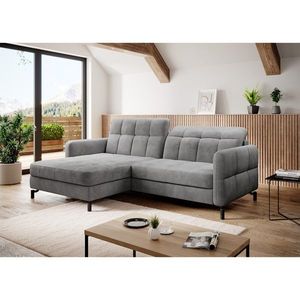 Coltar extensibil stanga 3 locuri ELTAP, Lore-35, Lorelle, 225x160x105 cm, lemn/poliester, gri deschis imagine