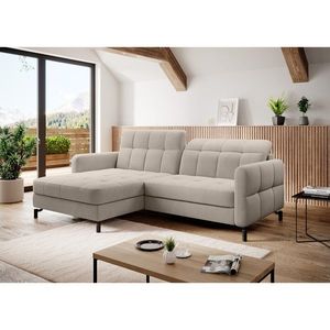 Coltar extensibil stanga 3 locuri ELTAP, Lore-38, Lorelle, 225x160x105 cm, lemn/poliester, bej imagine