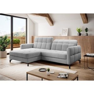 Coltar extensibil stanga 3 locuri ELTAP, Lore-39, Lorelle, 225x160x105 cm, lemn/poliester, gri imagine