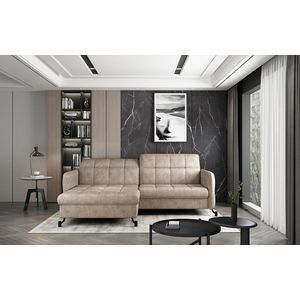 Coltar extensibil stanga 3 locuri ELTAP, Lore-41, Lorelle, 225x160x105 cm, lemn/poliester, bej imagine