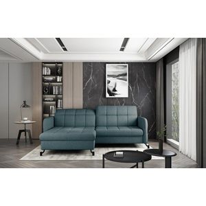 Coltar extensibil stanga 3 locuri ELTAP, Lore-44, Lorelle, 225x160x105 cm, lemn/poliester, albastru imagine