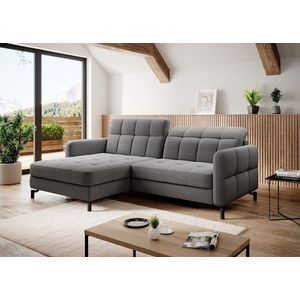 Coltar extensibil stanga 3 locuri ELTAP, Lore-48, Lorelle, 225x160x105 cm, lemn/poliester, gri imagine