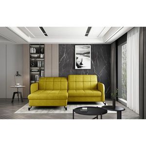 Coltar extensibil stanga 3 locuri ELTAP, Lore-49, Lorelle, 225x160x105 cm, lemn/poliester, galben imagine