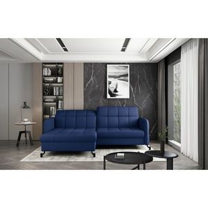 Coltar extensibil stanga 3 locuri ELTAP, Lore-51, Lorelle, 225x160x105 cm, lemn/poliester, albastru inchis imagine