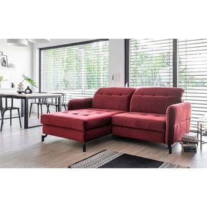 Coltar extensibil stanga 3 locuri ELTAP, Lore-74, Lorelle, 225x160x105 cm, lemn/poliester, rosu imagine