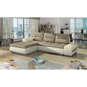 Coltar extensibil stanga 4 locuri ELTAP, Ov09, Ottavio, 275x180x85 cm, lemn/poliester, bej/bej deschis imagine