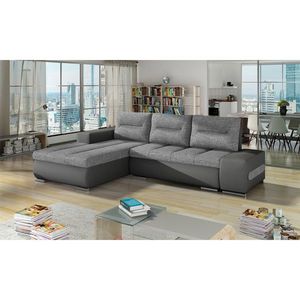 Coltar extensibil stanga 4 locuri ELTAP, Ov11, Ottavio, 275x180x85 cm, lemn/poliester, gri/gri inchis imagine