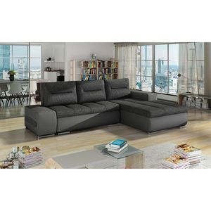 Coltar extensibil dreapta 4 locuri ELTAP, Ov15, Ottavio, 275x180x85 cm, lemn/poliester, gri inchis/gri imagine
