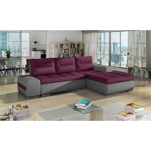 Coltar extensibil dreapta 4 locuri ELTAP, Ov18, Ottavio, 275x180x85 cm, lemn/poliester, violet inchis/gri imagine
