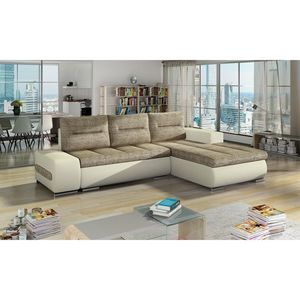 Coltar extensibil dreapta 4 locuri ELTAP, Ov21, Ottavio, 275x180x85 cm, lemn/poliester, bej/bej deschis imagine