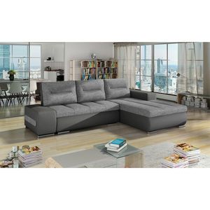 Coltar extensibil dreapta 4 locuri ELTAP, Ov23, Ottavio, 275x180x85 cm, lemn/poliester, gri/gri inchis imagine