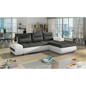 Coltar extensibil dreapta 4 locuri ELTAP, Ov26, Ottavio, 275x180x85 cm, lemn/poliester, gri inchis/alb imagine
