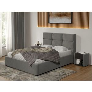 Pat tapitat Cico fix 170 x 114 C1 din piele/stofa Gri - Falcone 21 180x200 imagine