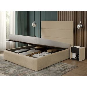 Pat tapitat Hera de 190 rabatabil 173 x 144 C2 cu blanita plusata Crem - Lapit 29 160x200 imagine