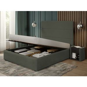Pat tapitat Hera de 190 rabatabil 173 x 144 C2 cu blanita plusata Gri verzui - Lapit 77 160x200 imagine