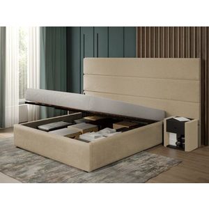 Pat tapitat Hera de 190 rabatabil 270 x 144 C1 cu blanita plusata Crem - Lapit 29 180x200 imagine