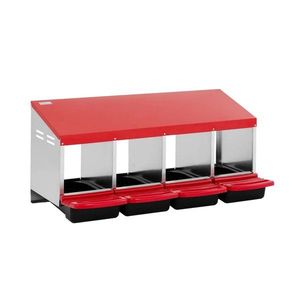 Cuibar pentru Găini din Oțel Galvanizat – 4 Compartimente, cu Tavă Colectare Ouă imagine