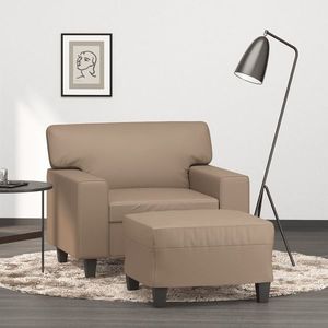 vidaXL Taburet, cappuccino, piele ecologică imagine
