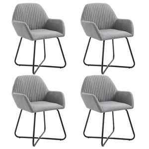 vidaXL Scaune de bucătărie pivotante, 4 buc., gri deschis, textil imagine