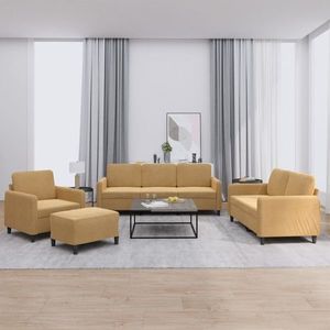 vidaXL Set de canapele, 4 piese, maro, catifea imagine