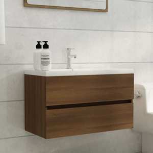 vidaXL Dulap chiuvetă, stejar maro, 80x38, 5x45 cm, lemn prelucrat imagine