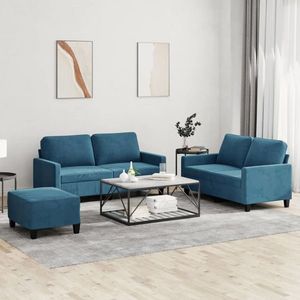 vidaXL Canapea cu 2 locuri, albastru, 120 cm, catifea imagine