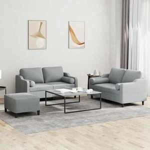 vidaXL Set canapea perne/perne decorative, 3 piese, gri deschis textil imagine