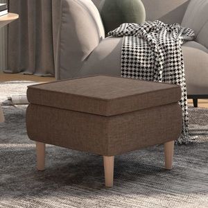 vidaXL Scaun cu picioare din lemn, gri taupe, material textil imagine