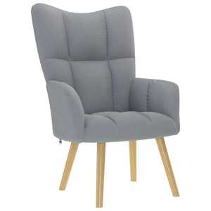vidaXL Scaun de relaxare, gri deschis, material textil imagine