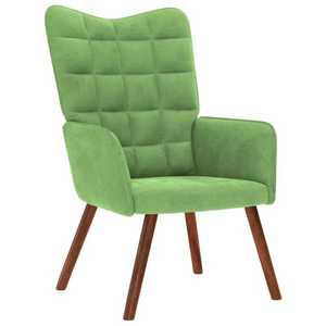 vidaXL Scaun de relaxare, verde deschis, catifea imagine