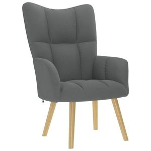 vidaXL Scaun de relaxare, gri închis, material textil imagine