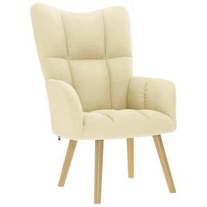 vidaXL Scaun de relaxare, crem, material textil imagine