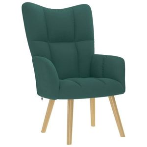 vidaXL Scaun de relaxare, verde închis, material textil imagine