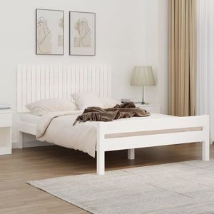 vidaXL Tăblie de pat pentru perete, alb, 140x3x60 cm, lemn masiv pin imagine