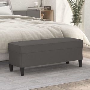 vidaXL Bancă, gri, 100x35x41 cm, piele ecologică imagine