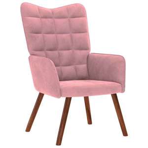 vidaXL Scaun de relaxare, roz, catifea imagine