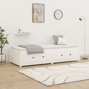 vidaXL Pat de zi fără saltea alb 75x190 cm lemn masiv de pin imagine