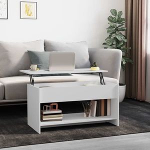 vidaXL Măsuță de cafea, alb, 102x50x52, 5 cm, lemn compozit imagine