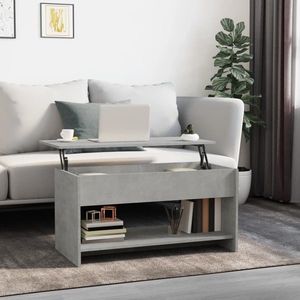 vidaXL Măsuță de cafea, gri beton, 102x50x52, 5 cm, lemn prelucrat imagine