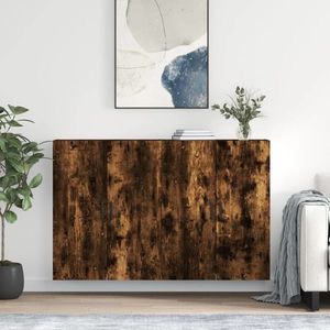 vidaXL Dulapuri montate pe perete, 2 buc, stejar afumat, 69, 5x34x90 cm imagine