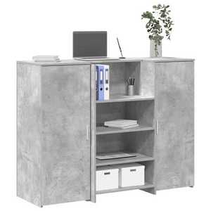vidaXL Birou de recepție Gri beton 135x50x103, 5 cm Lemn prelucrat imagine