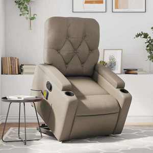 vidaXL Fotoliu de masaj rabatabil vertical cappuccino piele ecologică imagine
