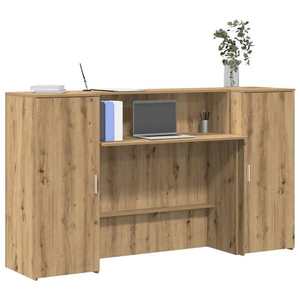 vidaXL Birou de recepție Stejar Artisan 180x50x103, 5 cm Lemn prelucrat imagine