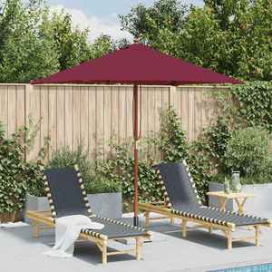 vidaXL Umbrelă de soare de exterior, stâlp lemn, 150x200 cm roșu bordo imagine