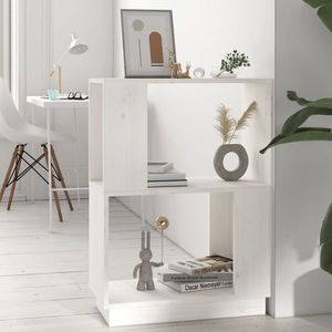 vidaXL Bibliotecă/Separator cameră, alb, 51x25x70 cm lemn masiv pin imagine