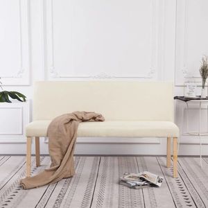 vidaXL Bancă, crem, 139, 5 cm, poliester imagine