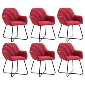 vidaXL Scaune de bucătărie pivotante, 6 buc., roșu vin, textil imagine