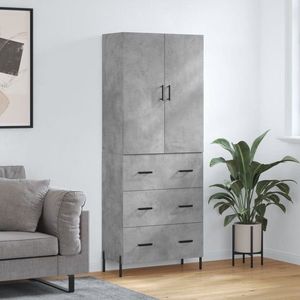 vidaXL Dulap înalt, gri beton, 69, 5x34x180, lemn compozit imagine