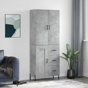 vidaXL Dulap înalt, gri beton, 69, 5x34x180, lemn compozit imagine