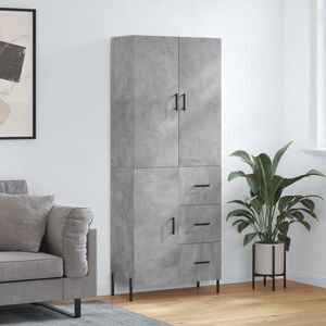 vidaXL Dulap înalt, gri beton, 69, 5x34x180, lemn compozit imagine